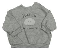 Svetlosivá melírovaná úpletová mikina s mrakem George