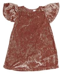 Ružové zamatové šaty Next