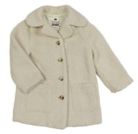 Smetanový huňatý podšitý kabát F&F