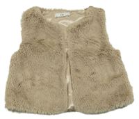 Béžová kožušinová podšitá vesta C&A