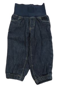 Tmavomodré cuff rifle s úpletový pasom H&M