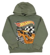 Khaki mikina s potlačou a kapucí - Hot wheels