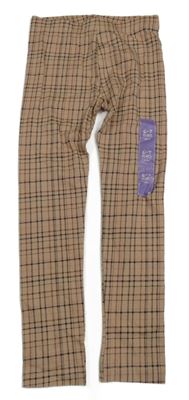 Nové - Pudrovo-čierno-hnedé kockované legíny Pep&Co