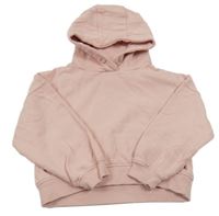 Svetloružová crop mikina s kapucňou Next