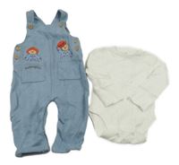 2set - Světlemodré vzorované laclové tepláky s Paddingtonem + body 