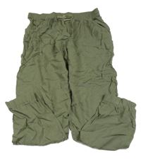 Khaki volné kalhoty H&M