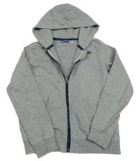 Sivá prepínaci mikina s nápisom a kapucňou Pepperts