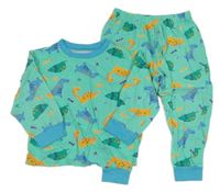 Tyrkysové pyžamo s dinosaury