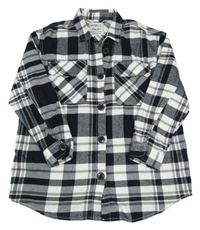 Černo-bílá kostkovaná oversize košile Page one young