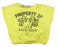 Žlté crop tričko s Tweetym