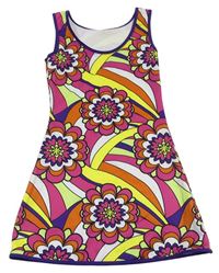 Farebné vzorované šaty s kvetmi