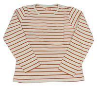 Smetanovo-oranžové pruhované tričko Tchibo