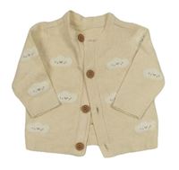 Pudrový propínací svetr s mráčky Mothercare