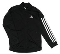 Černá funkční sportovní propínací mikina s logem Adidas