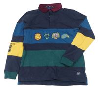 Tmavomodro-modro-žlutá polo mikina Harry Potter zn. M&S