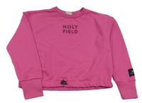 Nové - Fuchsiová crop mikina s logom Holyfield