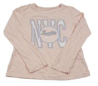 Svetloružové tričko s nápisom Primark