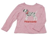 Světlerůžové triko s pejskem Primark