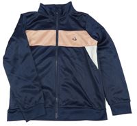 Tmavomodro-ružová športová prepínaci mikina TEX