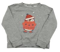 Sivá mikina s tučňákem Alive