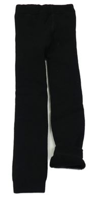 Čierne zateplené punčocháčové legíny L&D