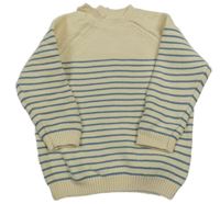 Smetanovo-modrý pruhovaný sveter So Cute