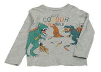 Sivé tričko s dinosaurami C&A