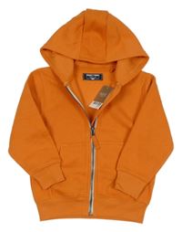 Oranžová propínací mikina s kapucí Next