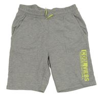 Sivé teplákové kraťasy s nápisom Y.F.K.