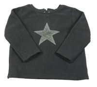 Tmavosivá fleecová mikina s hviezdičkou Next