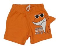 Oranžové bavlnené kraťasy so žralokom