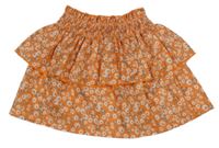 Oranžová vrstvená kvetovaná sukňa Shein