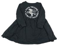 Tmavosivé teplákové šaty s jednorožcom F&F