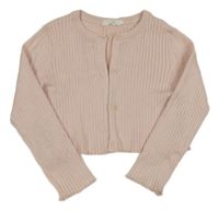 Svetloružový rebrovaný crop sveter Primark