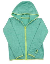 Zelená melírovaná sportovní propínací mikina s kapucí St. Bernard