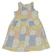 Bielo-farebné kockované bavlnené šaty H&M