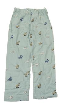Svetlomodré plátenné nohavice s dinosaurami H&M
