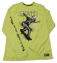 Limetkové tričko so skateboardistou C&A vel. 182