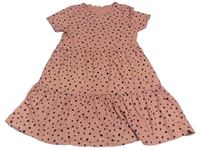 Světlehnědo-čierne bodkovaná é šaty H&M