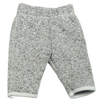 Sivo-bielo-čierne melírované pletené tepláky H&M