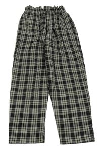 Čierno-biele kockované paper bag crop nohavice ZARA