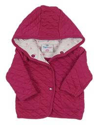 Malinová prošívaná propínací vyteplená mikina s kapucí Topomini