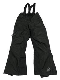 Černé šusťákové funkční zimní oteplovačky s odepínacími kšandami crivit