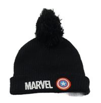 Čierna pletená čapica s logom a znakem - Avengers a brmbolcom PRIMARK