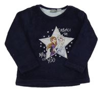 Tmavomodrá plyšová pyžamová mikina s Frozen PRIMARK