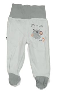 Bílo-šedé polodupky s medvedíkom TupTam