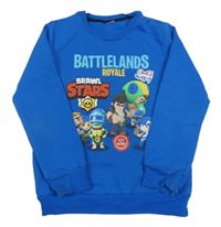 Cobaltově modrá mikina s potiskem - Battlelands