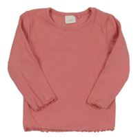 Růžové žebrované triko Next