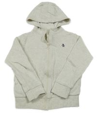 Svetlosivá melírovaná rebrovaná prepínaci mikina s kapucňou Penquin