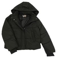 Černá prošívaná šusťáková přechodová bunda s odepínací kapucí ONLY